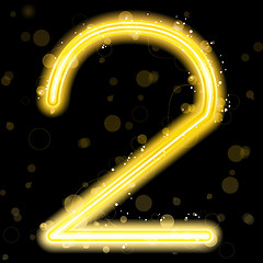 Image showing Number Golden Lights with Glitter and Sparkles