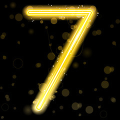 Image showing Number Golden Lights with Glitter and Sparkles