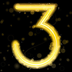 Image showing Number Golden Lights with Glitter and Sparkles