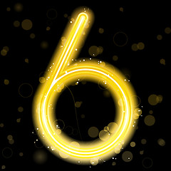 Image showing Number Golden Lights with Glitter and Sparkles