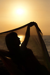 Image showing Belly dancer silhouette