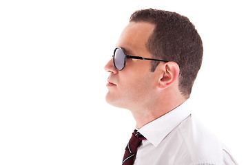 Image showing young business man in profile, with sunglasses