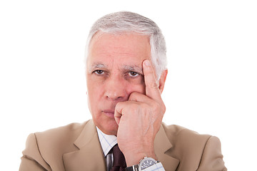 Image showing Portrait of a handsome mature businessman, thinking