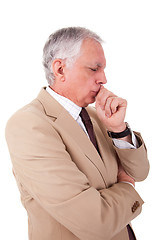 Image showing Portrait of a handsome mature businessman, thinking