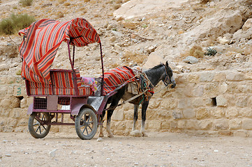 Image showing Donkey and Cart at Petra