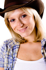 Image showing western woman in cowboy hat