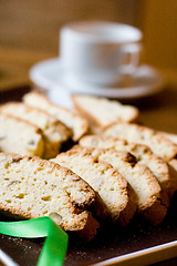 Image showing fresh cookies and cup of tea