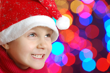 Image showing cute little smiling Christmas hat child