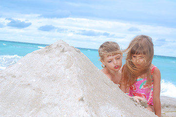 Image showing children playing on the beach