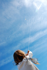 Image showing child flying a kite