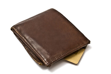 Image showing Brown wallet with credit card 