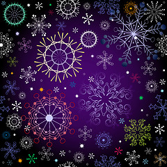 Image showing Black and violet effortless christmas pattern