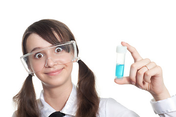 Image showing Clever student with test tube