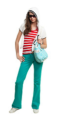 Image showing Stylish teenage girl with purse