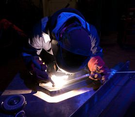 Image showing Dramatic TIG welding close up