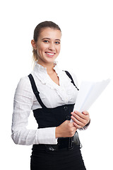 Image showing Business woman with documents