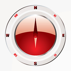 Image showing modern red compass