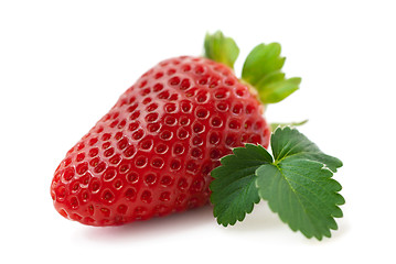 Image showing Fresh strawberry isolated (macro)