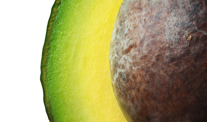 Image showing Fresh avocado with seed (macro)