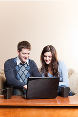 Image showing Couple using laptop