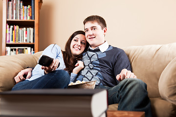 Image showing Couple watching television