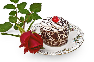 Image showing Cake with a rose