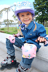 Image showing happy little rollerblader