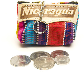 Image showing souvenir key chain change purse coins made in Nicaragua