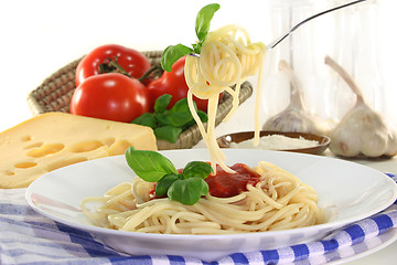 Image showing Spaghetti with tomato sauce