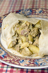 Image showing chicken roti food st. lucia west indies