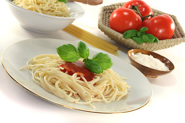 Image showing Spaghetti with tomato sauce