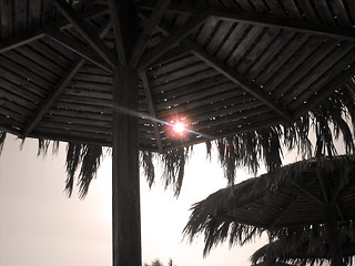 Image showing Sun through sunshade