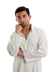 Image showing Thinking man looking sideways right