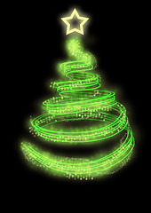 Image showing neon light christmas tree 