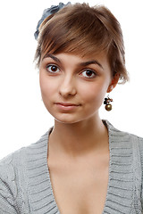 Image showing Portrait of the young girl in flower in hair