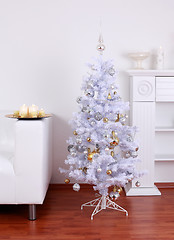 Image showing White Christmas tree