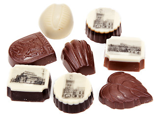 Image showing Chocolate sweetmeats with type of the Prague