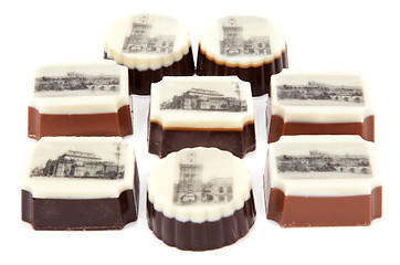 Image showing Chocolate sweetmeats with type of the Prague