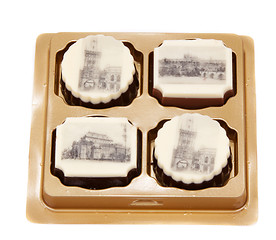 Image showing Chocolate sweetmeats with type of the Prague