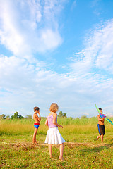 Image showing kids with a kite