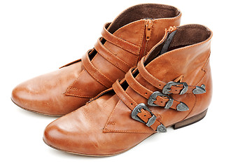 Image showing Brown feminine loafers