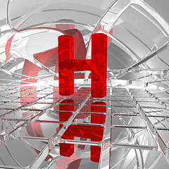 Image showing h in futuristic space