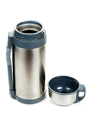 Image showing Steel thermos with cup insulated