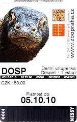 Image showing Ticket in Prague zoo