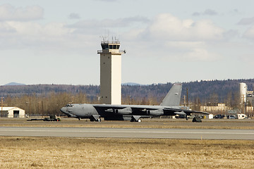 Image showing B52 bomber and control tower