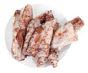 Image showing Frozenned squids in plate