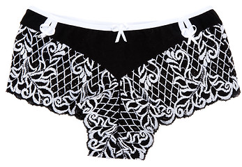 Image showing Black feminine undershorts with pattern