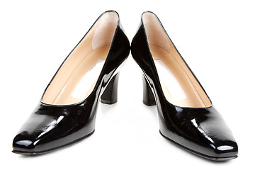 Image showing Black feminine varnished loafers