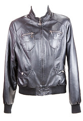 Image showing Black leather jacket