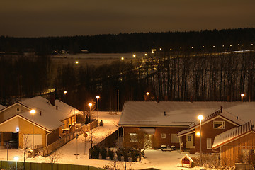 Image showing The house in a snow at night